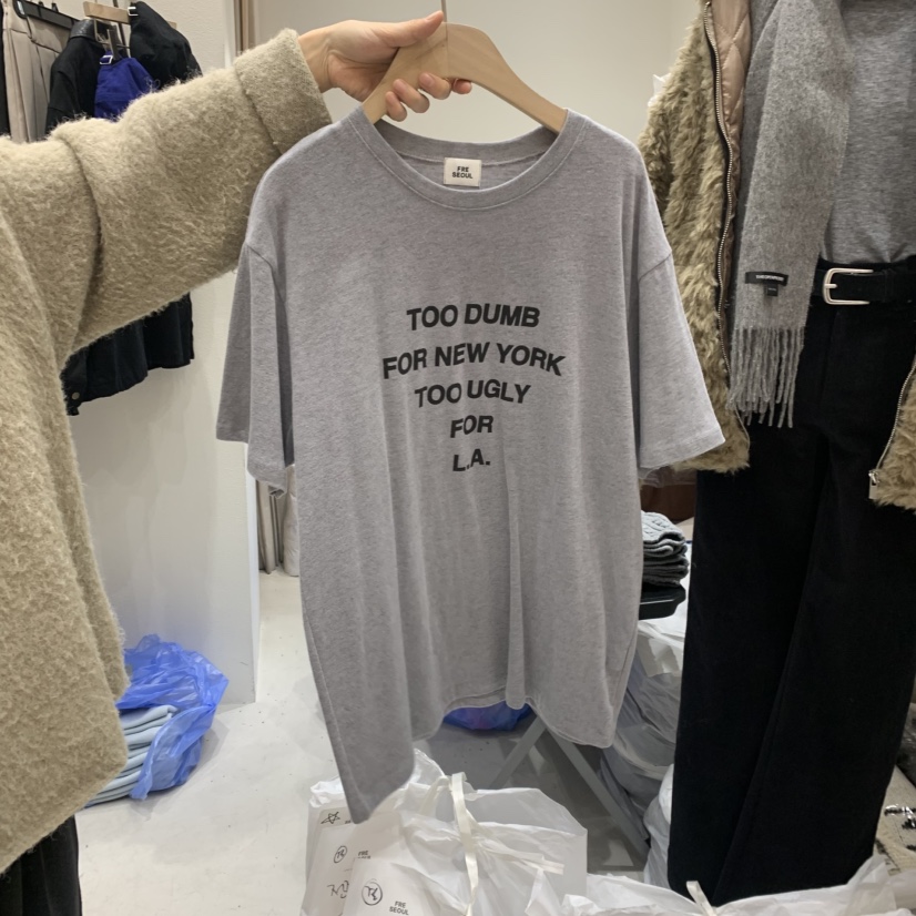 FRE韓國直郵東大門代購女裝新款推薦休閑時尚真品人氣職業T恤FRET恤圖色2