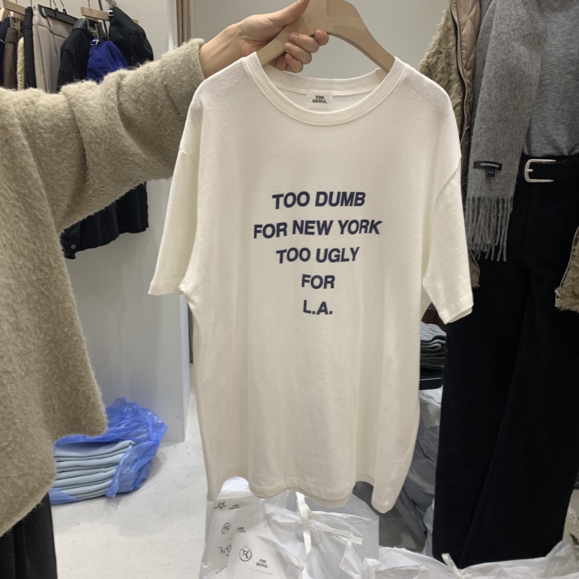 FRE韓國直郵東大門代購女裝新款推薦休閑時尚真品人氣職業T恤FRET恤圖色3