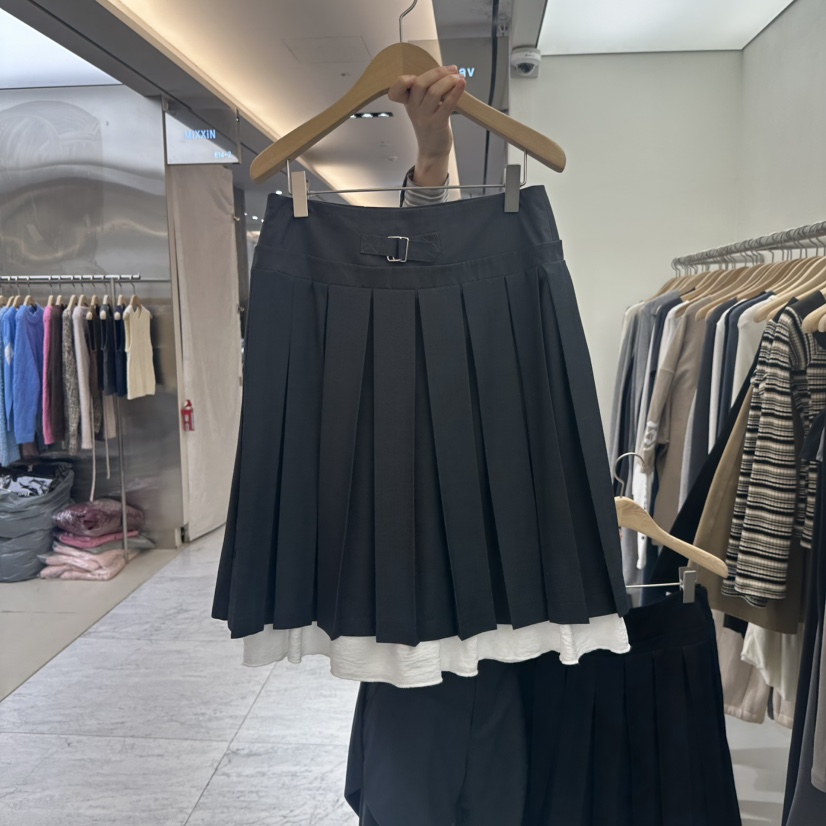 CHAV直郵韓國代購女裝新品時尚真品推薦熱賣休閑短裙百褶春款CHAV短裙
