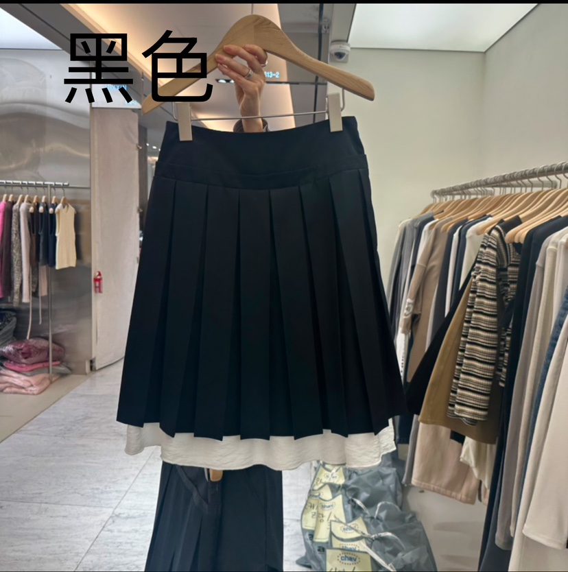 CHAV直郵韓國代購女裝新品時尚真品推薦熱賣休閑短裙百褶春款CHAV短裙圖色2