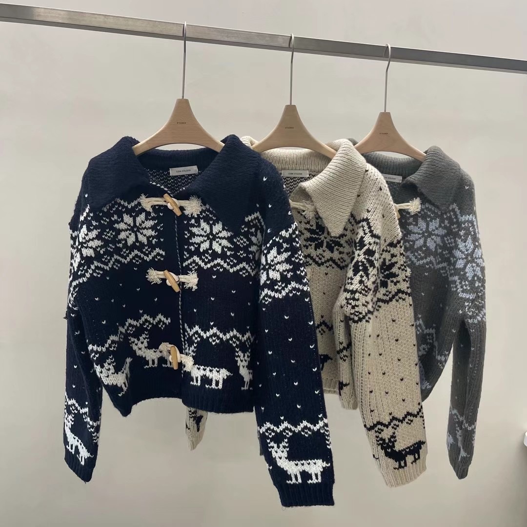 COIN韓國直郵東大門代購女裝新品熱賣休閑職業人氣毛衣開衫COIN毛衣圖色3左三色