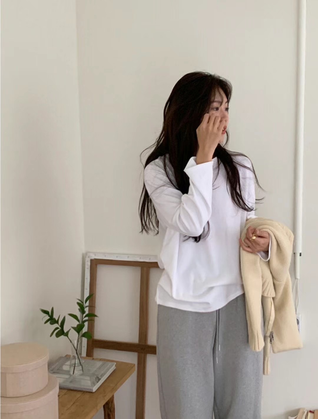 COIN直郵韓國代購女裝新品休閑職業24秋冬人氣時尚推薦長袖T恤COIN長袖T恤圖色2