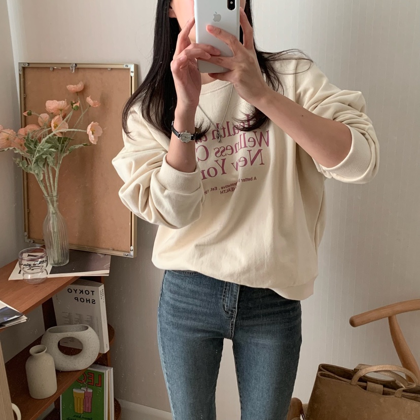 HELLO JINI韓國直郵女裝新品人氣24秋冬真品休閑時尚職業衛衣HELLO JINI衛衣