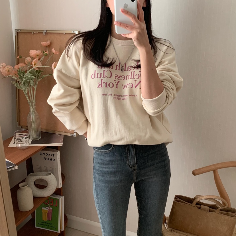 HELLO JINI韓國直郵女裝新品人氣24秋冬真品休閑時尚職業衛衣HELLO JINI衛衣
