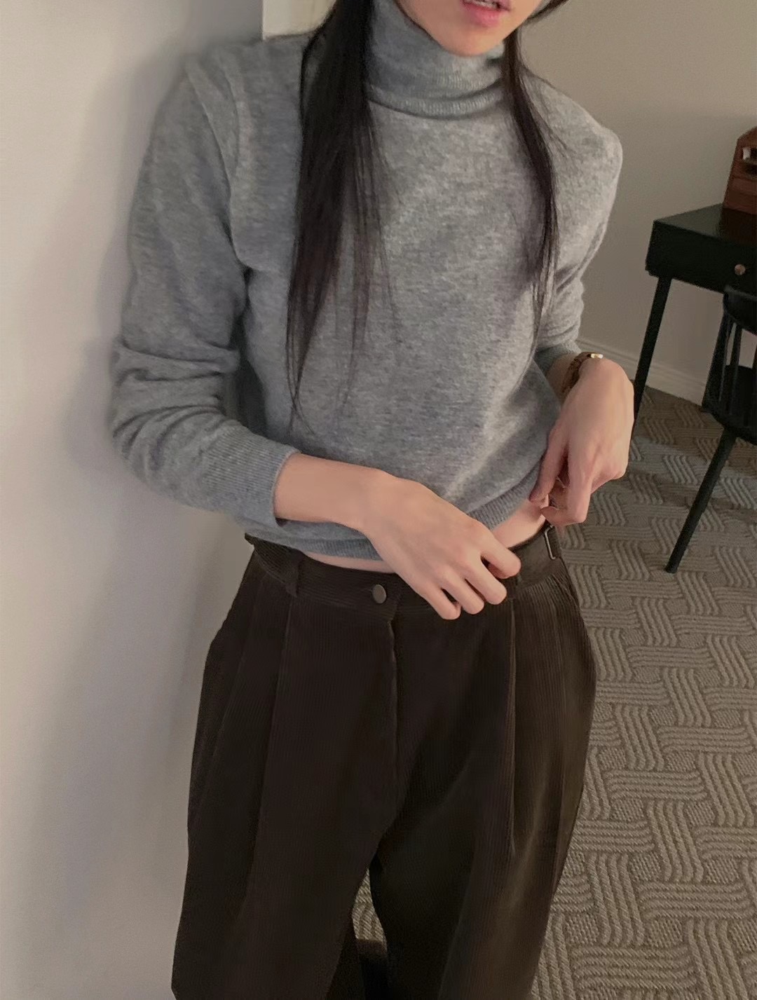 COIN韓國直郵東大門實拍女裝新款職業休閑熱賣時尚針織衫羊毛COIN針織衫
