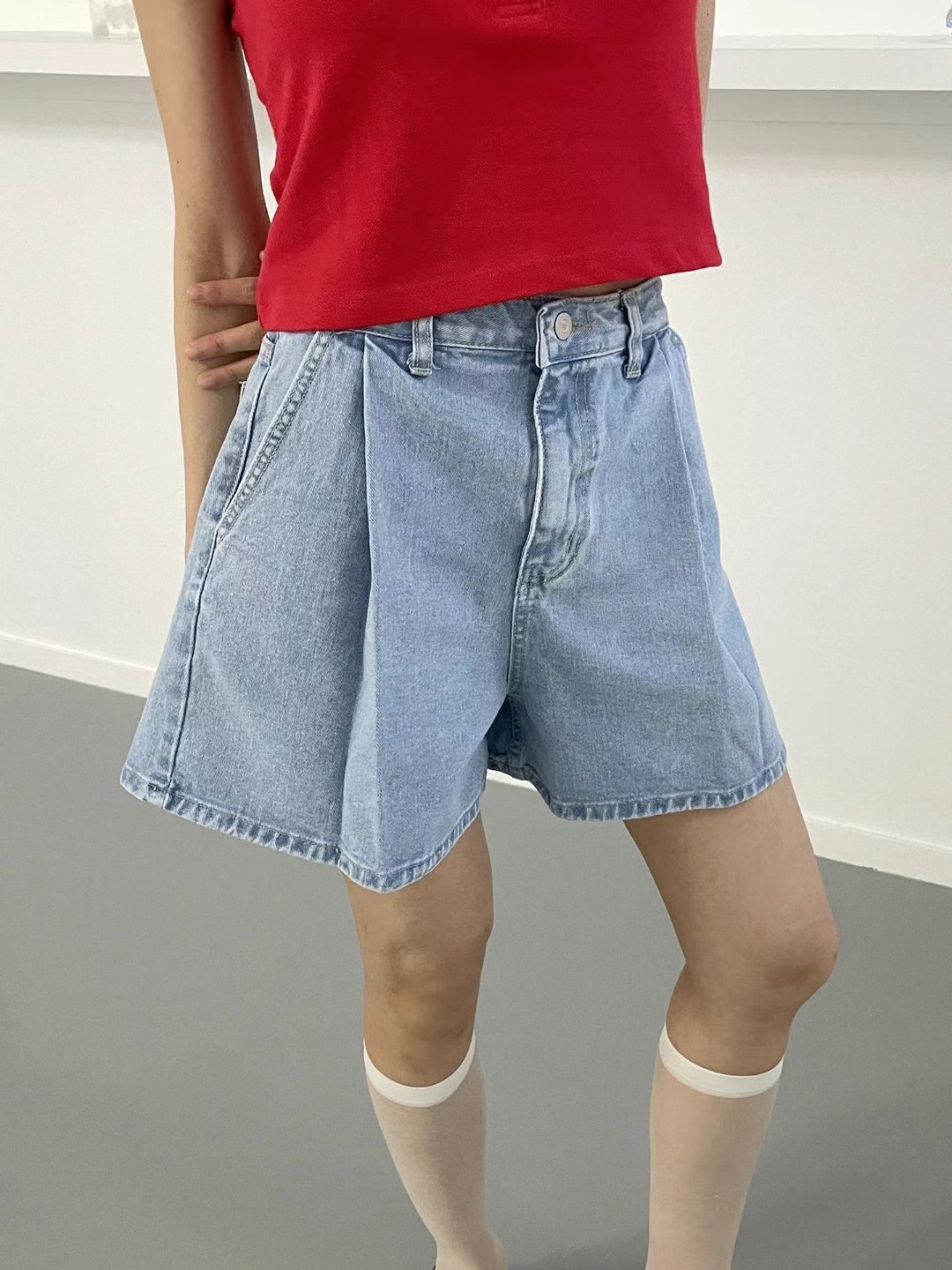 DOUBLEM韓國直郵女裝新款真品熱賣職業推薦時尚休閑人氣短褲DOUBLEM短褲