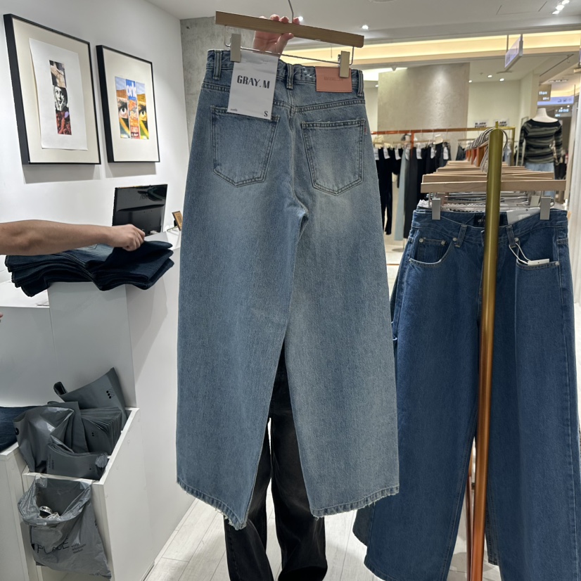 GRAYMELLOW直郵韓國代購女裝新品24秋冬熱賣推薦牛仔褲春款GRAYMELLOW牛仔褲