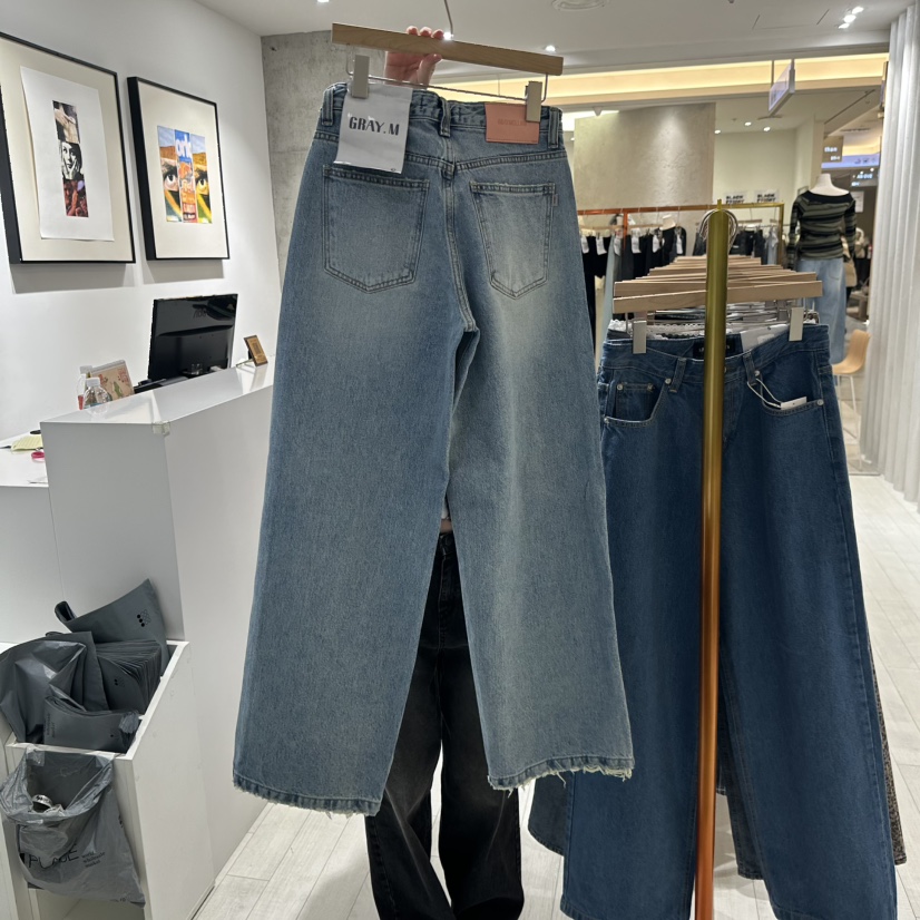 GRAYMELLOW直郵韓國代購女裝新品人氣職業休閑推薦牛仔褲春款GRAYMELLOW牛仔褲