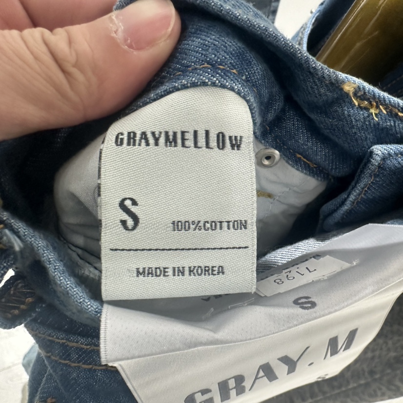 GRAYMELLOW韓國直郵東大門代購女裝新品時尚休閑牛仔褲春款GRAYMELLOW牛仔褲
