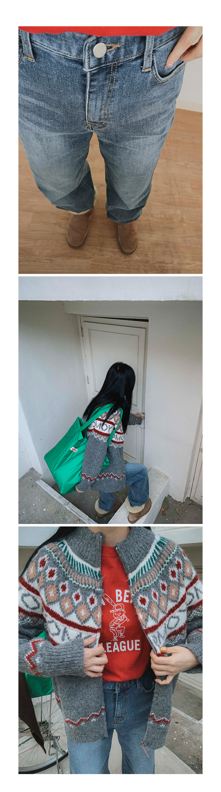 LIKE A韓國代購女士新款職業休閑人氣推薦真品毛衣拉鏈復古LIKE A毛衣