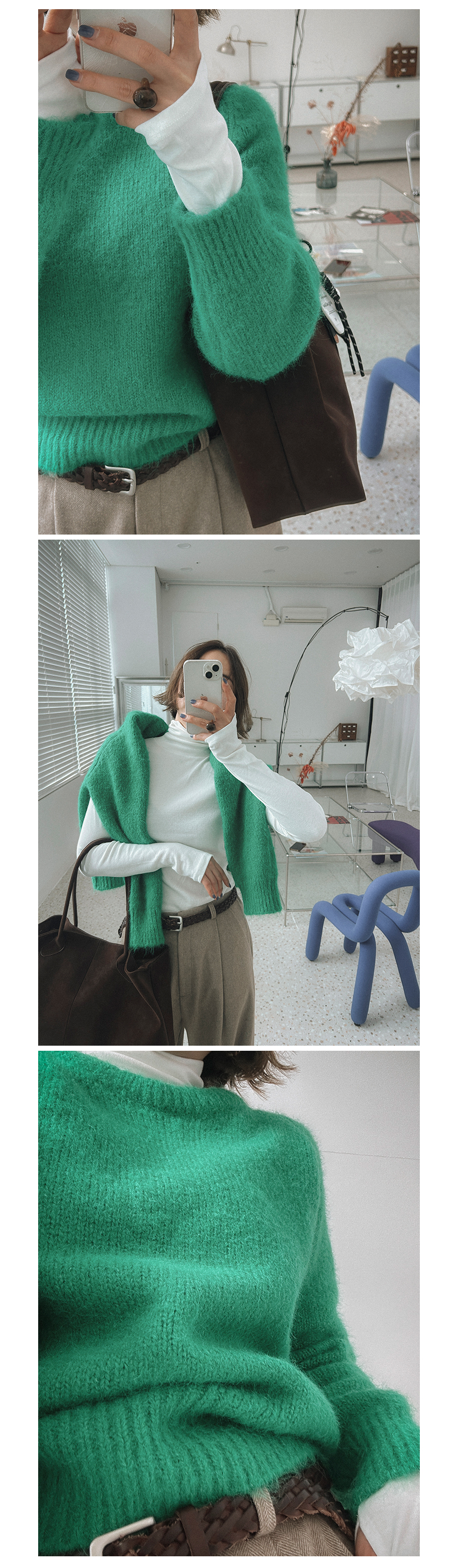 LIKE A韓國代購女士新款熱賣推薦休閑職業24秋冬時尚真品毛衣LIKE A毛衣