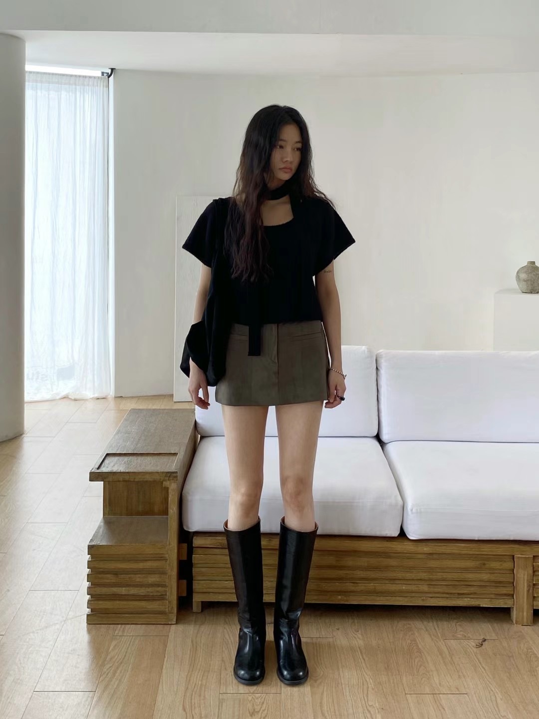 AUTHENTIC直郵韓國代購女裝新品休閑真品24秋冬熱賣人氣短裙AUTHENTIC短裙