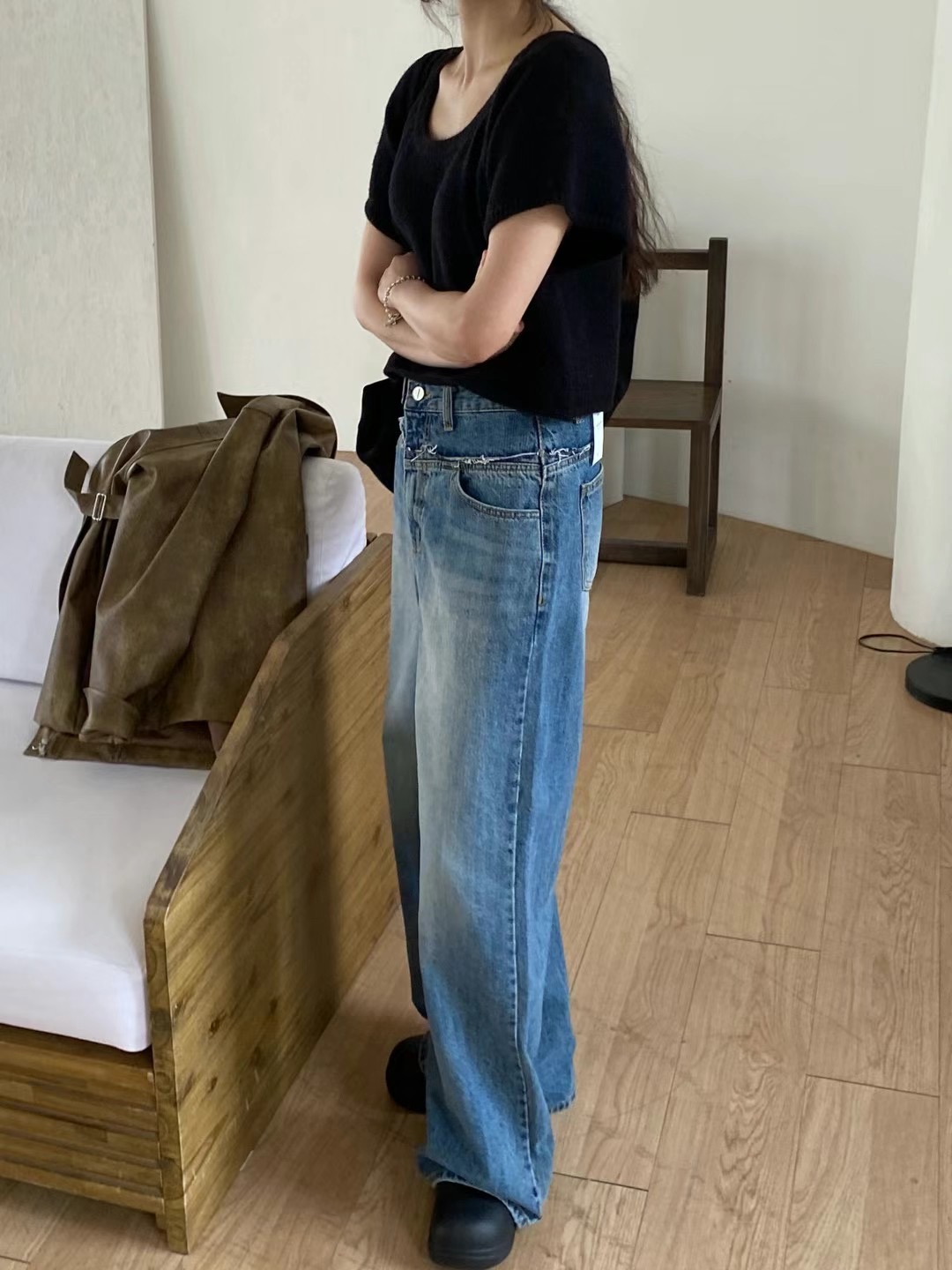 AUTHENTIC韓國直郵女裝新款推薦時尚休閑職業人氣真品牛仔褲AUTHENTIC牛仔褲