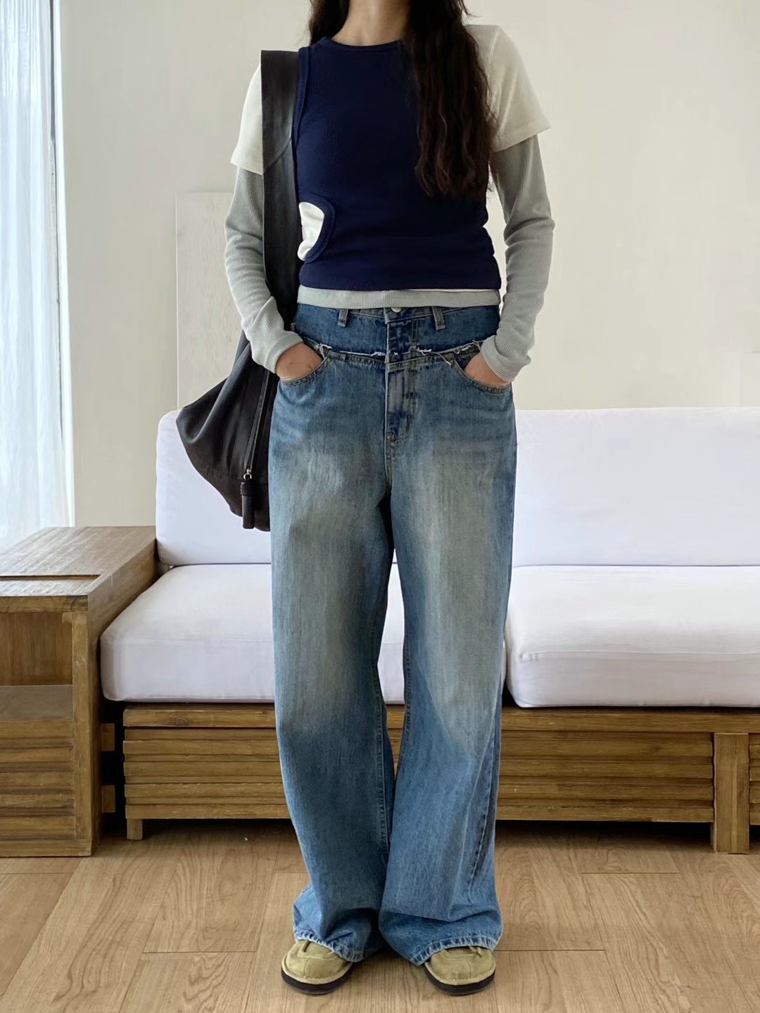 AUTHENTIC韓國直郵女裝新款推薦時尚休閑職業人氣真品牛仔褲AUTHENTIC牛仔褲