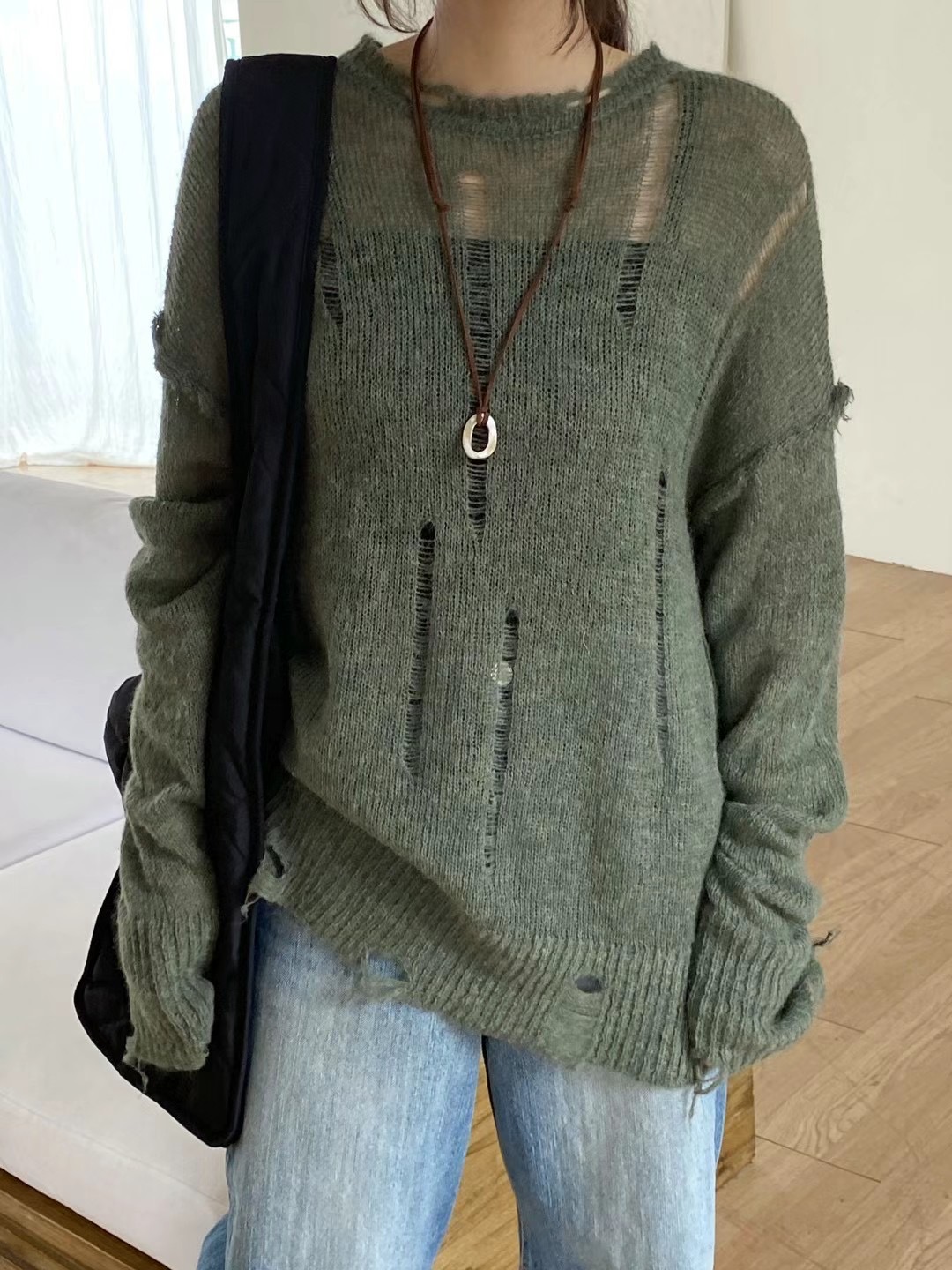 AUTHENTIC韓國直郵東大門實拍女裝新款熱賣24秋冬人氣針織衫AUTHENTIC針織衫圖色1