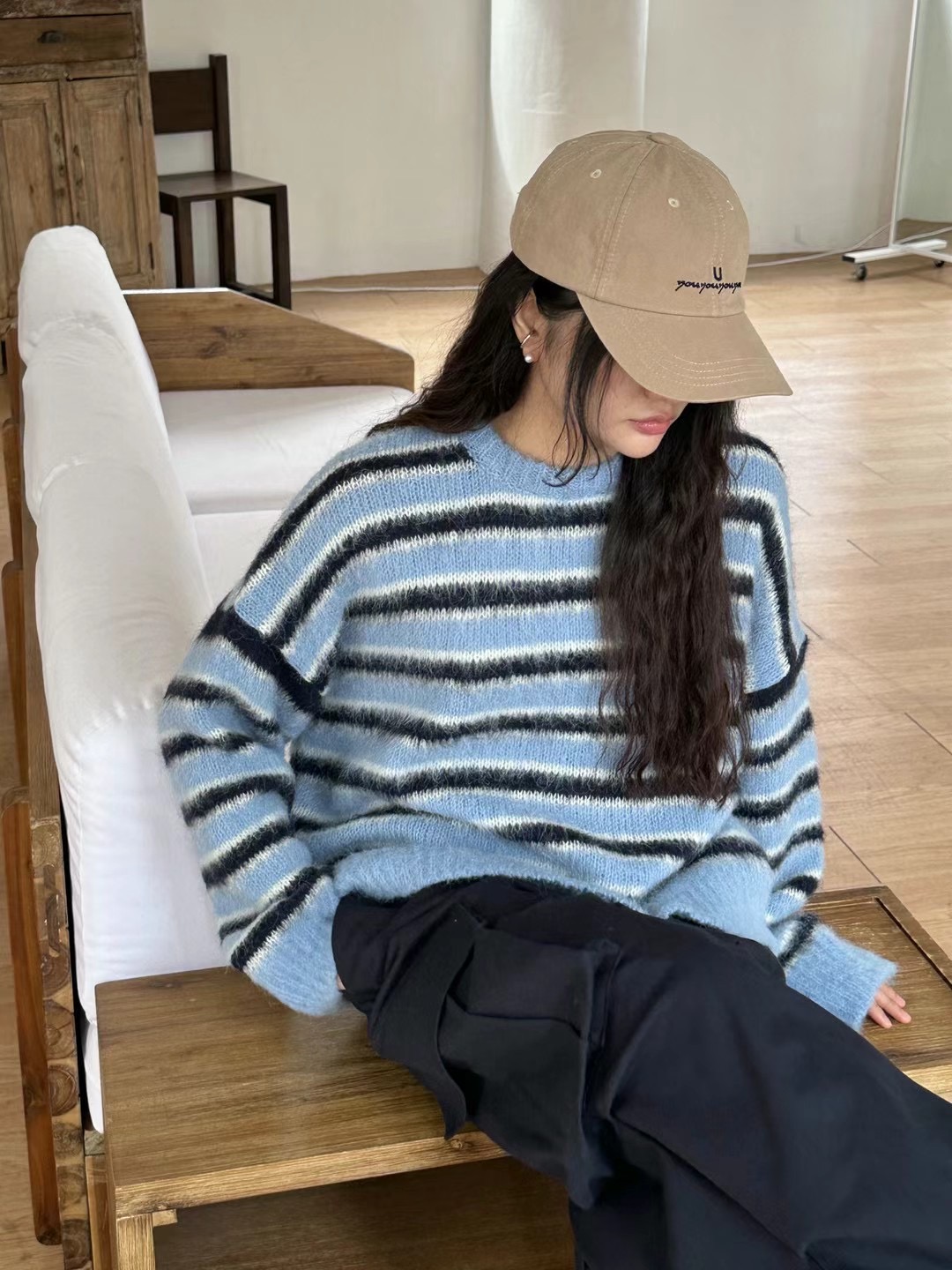 AUTHENTIC韓國直郵女裝新款時尚休閑24秋冬真品職業推薦毛衣AUTHENTIC毛衣圖色2