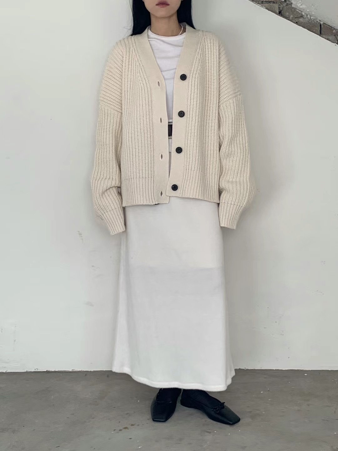 UNLESS韓國直郵東大門實拍女裝新品休閑真品職業熱賣24秋冬長裙UNLESS長裙