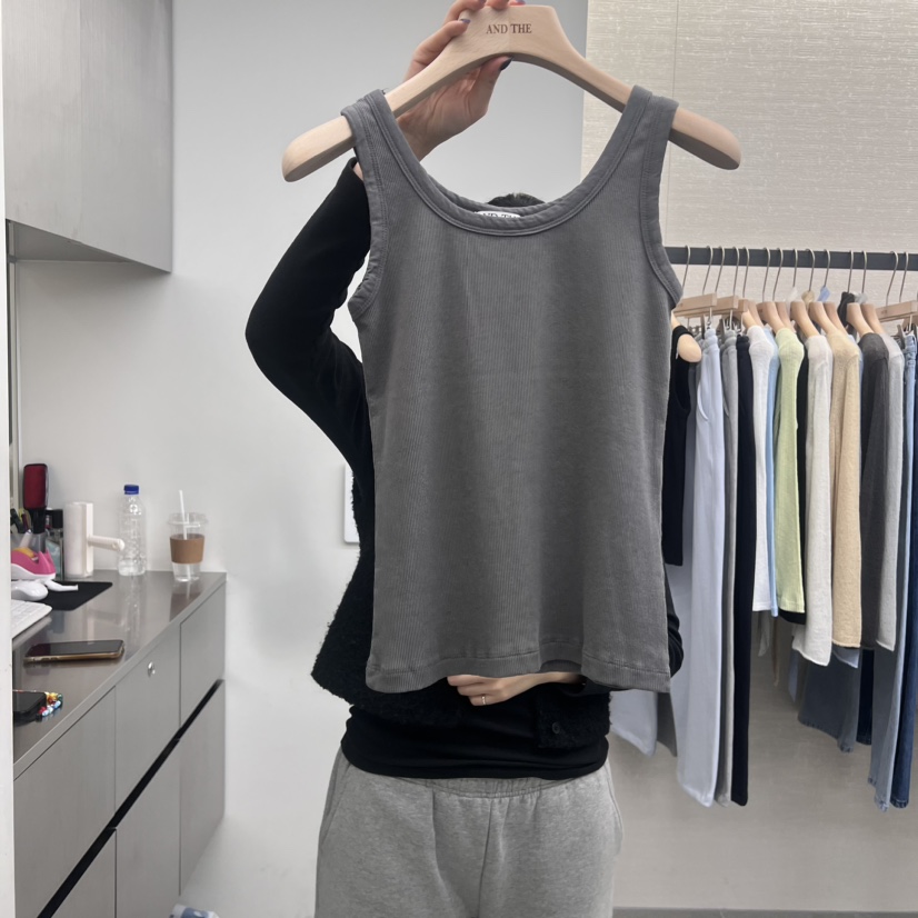AND THE韓國直郵女裝新款25春夏熱賣休閑人氣真品吊帶背心AND THE吊帶/背心圖色2