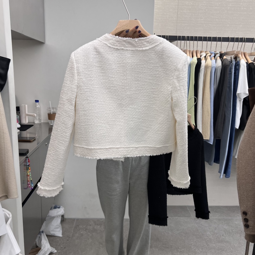 AND THE直郵韓國代購女裝新款推薦休閑熱賣職業夾克花呢春款AND THE夾克