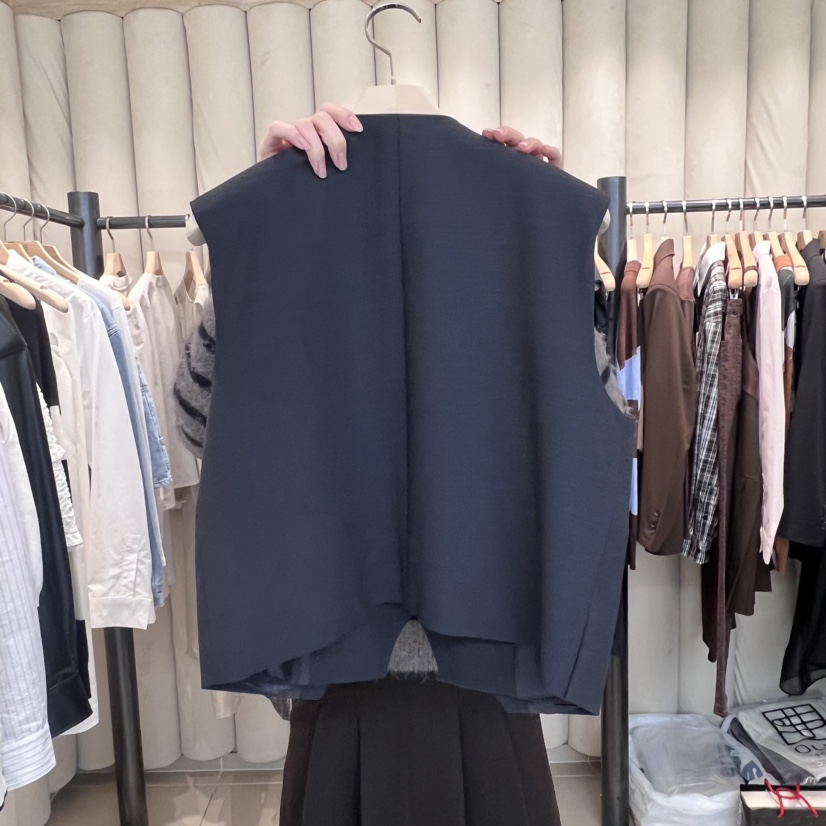 OUS/INCH-L直郵韓國代購女裝新品時尚25春季馬甲假兩件雙層OUS/INCH馬甲