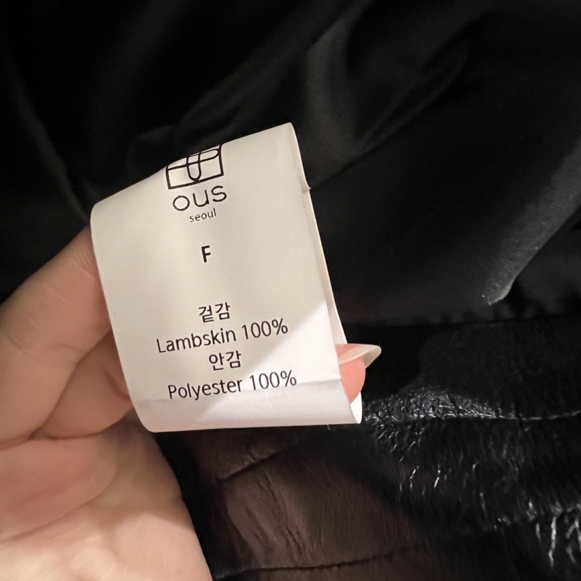 OUS/INCH-L直郵韓國代購女裝新品熱賣人氣皮衣小羊皮春款OUS/INCH皮衣
