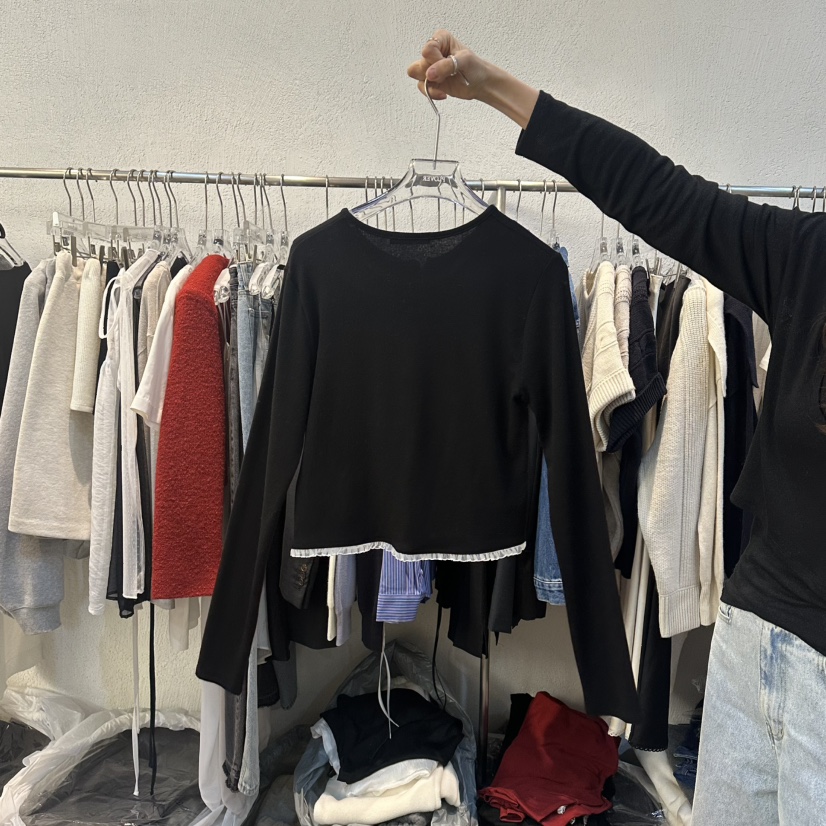 PLOVER韓國直郵東大門實拍女裝新品人氣熱賣針織衫春款羅紋PLO_VER針織衫