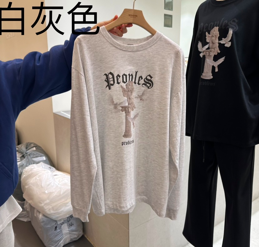 WASHINGROOM韓國直郵東大門實拍女裝新品休閑時尚長袖T恤春款ARTISANAL長袖T恤圖色1