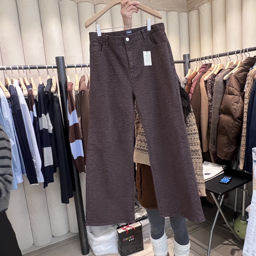 OUS/INCH-L直郵韓國代購女裝新品休閑推薦休閑褲春款豹紋OUS/INCH休閑褲圖色2
