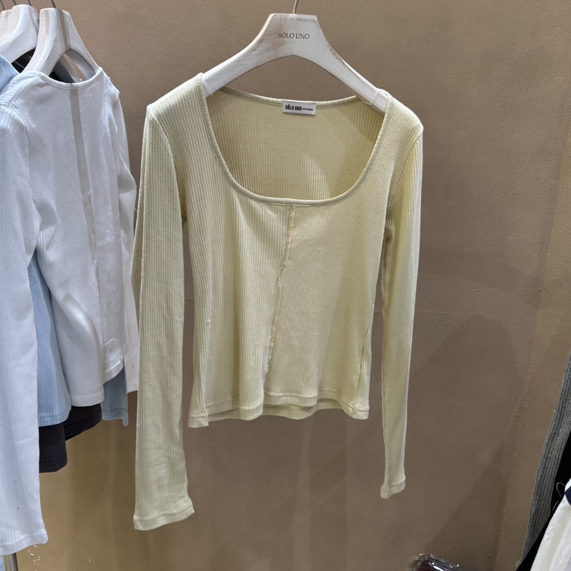 SOLOUNO韓國直郵東大門實拍女裝新品25春夏長袖T恤春款蕾絲SOLOUNO長袖T恤圖色3