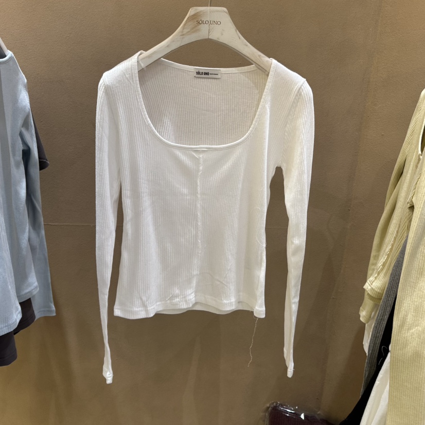 SOLOUNO韓國直郵東大門實拍女裝新品25春夏長袖T恤春款蕾絲SOLOUNO長袖T恤圖色4