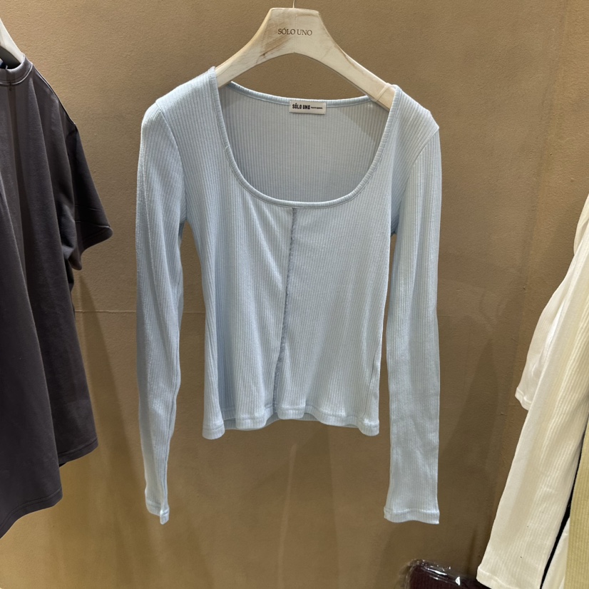SOLOUNO韓國直郵東大門實拍女裝新品25春夏長袖T恤春款蕾絲SOLOUNO長袖T恤圖色5