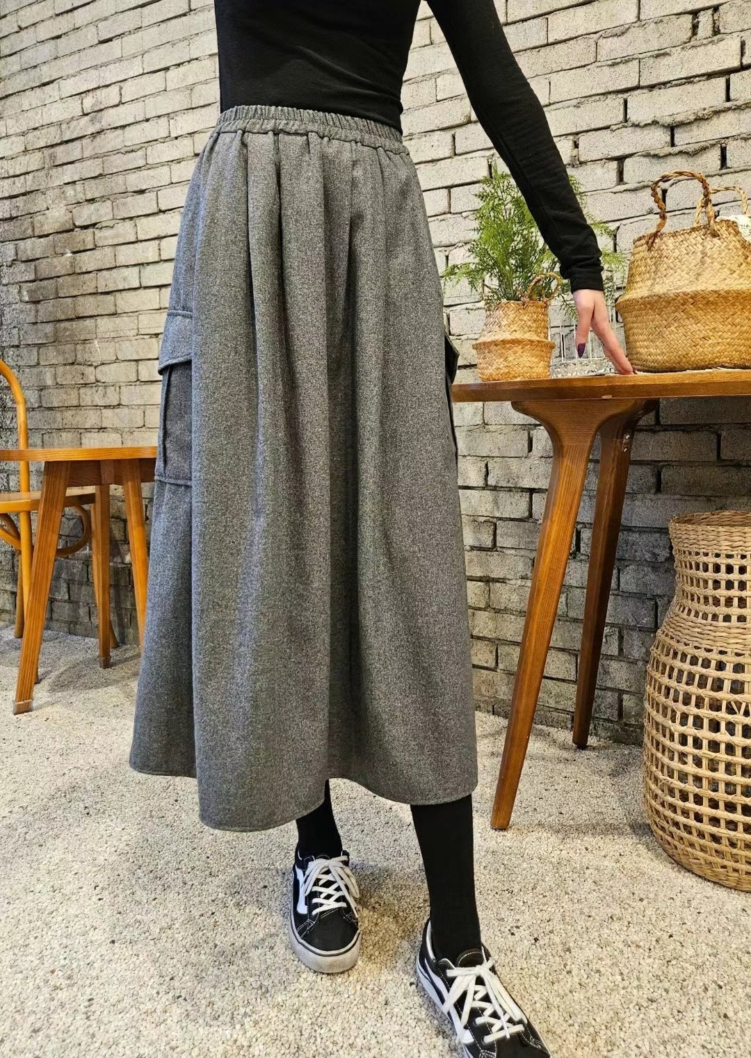 MARID韓國直郵女裝新款推薦職業休閑真品25春夏25春季長裙口袋WITHMOON長裙