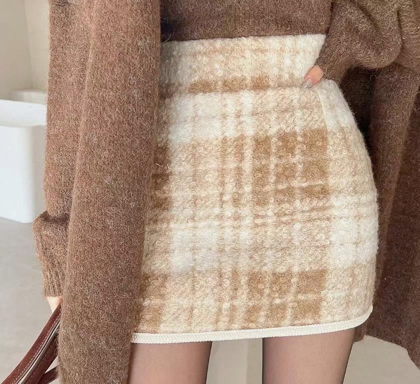 LAURENT東大門直郵女裝新品熱賣休閑推薦人氣真品短裙羊毛格紋LAURENT短裙