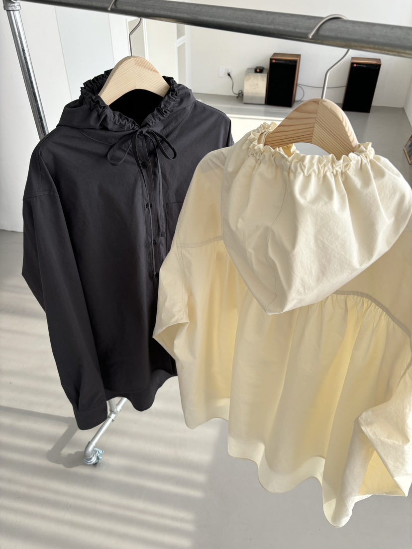 HOME GROUND東大門代購女裝新款休閑熱賣25春夏襯衫蕾絲衫連帽HOME GROUND襯衫/蕾絲衫