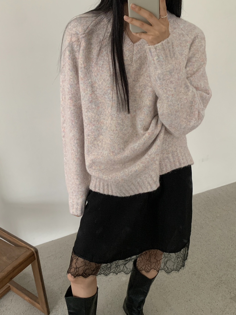 ROUGH東大門實拍女士新款時尚職業熱賣休閑25春夏推薦毛衣V領ROUGH毛衣