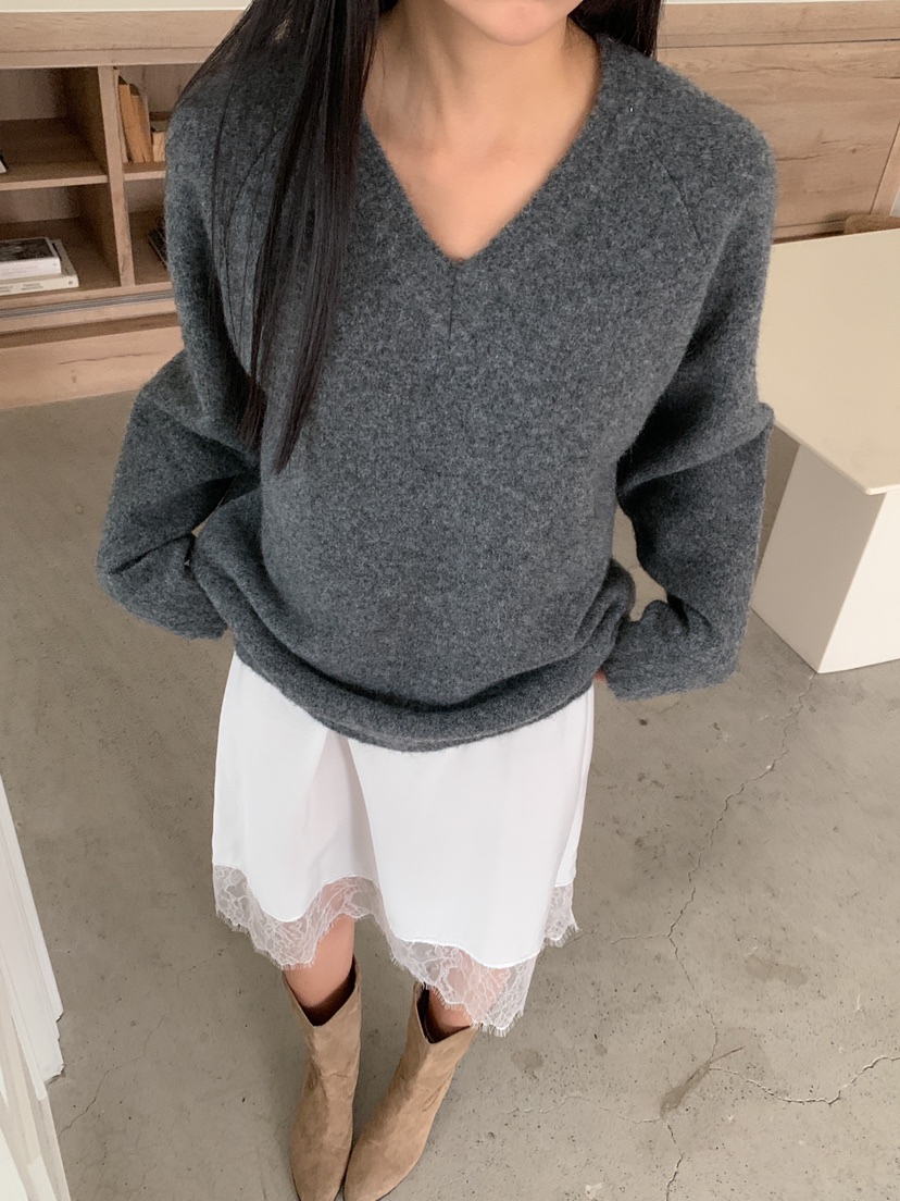 ROUGH東大門實拍女士新款時尚職業熱賣休閑25春夏推薦毛衣V領ROUGH毛衣