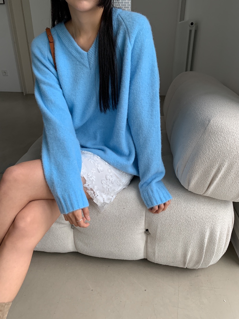 ROUGH東大門實拍女士新款時尚職業熱賣休閑25春夏推薦毛衣V領ROUGH毛衣