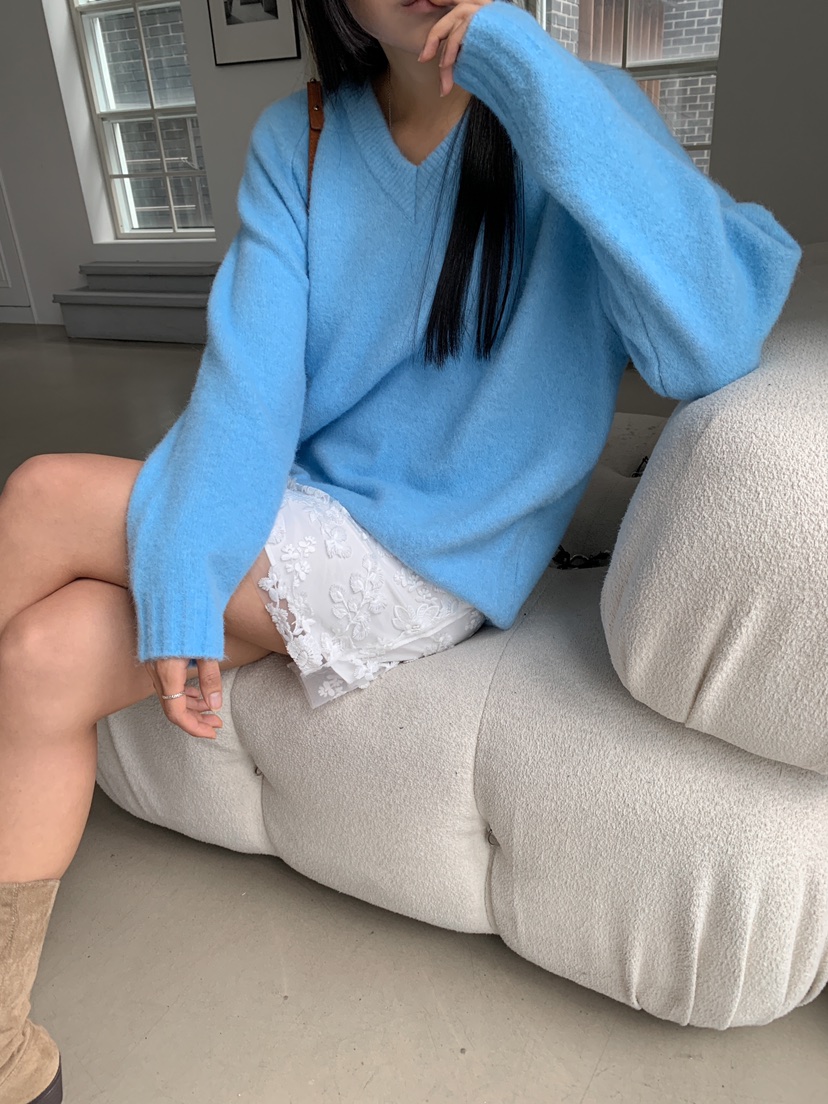 ROUGH東大門實拍女士新款時尚職業熱賣休閑25春夏推薦毛衣V領ROUGH毛衣