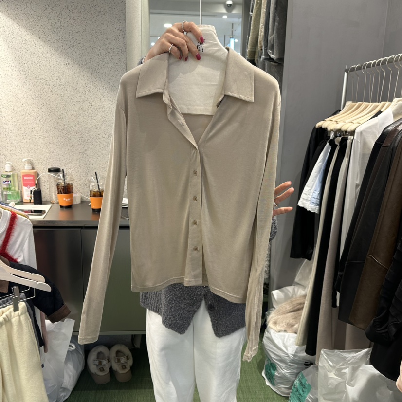 AMOEBA東大門代購女裝新品人氣熱賣時尚25春夏職業推薦長袖T恤AMOEBA長袖T恤