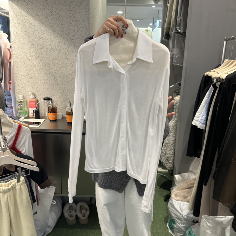 AMOEBA東大門代購女裝新品人氣熱賣時尚25春夏職業推薦長袖T恤AMOEBA長袖T恤圖色2