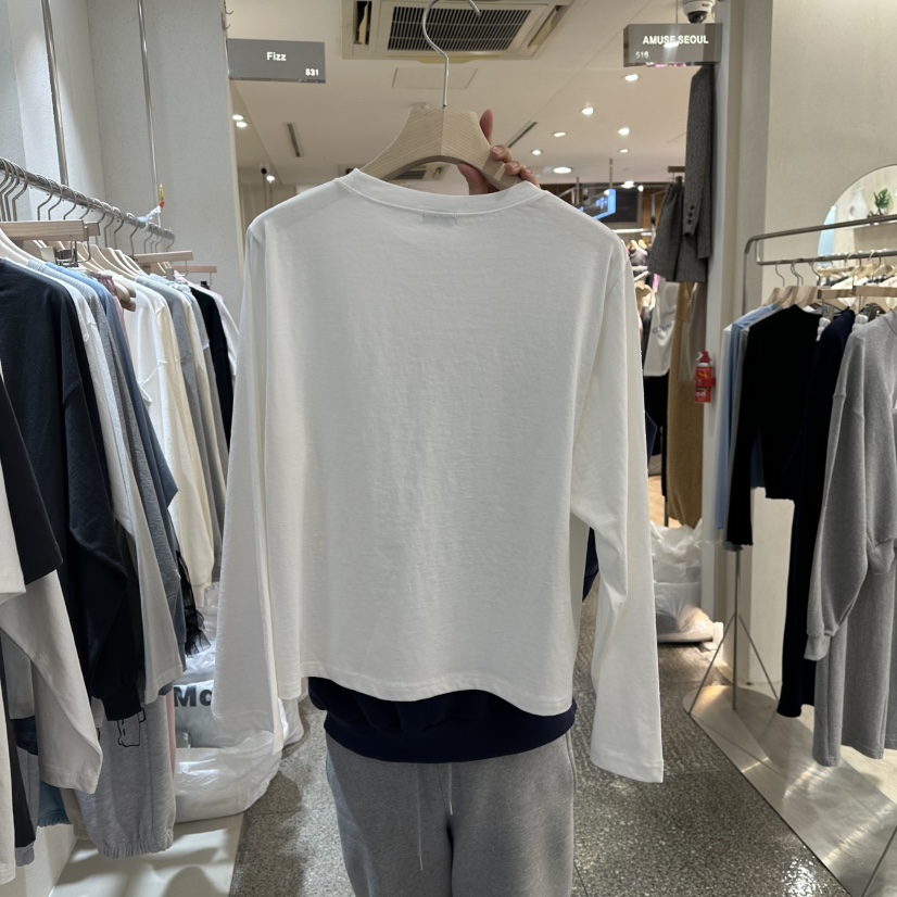 FIZZ東大門直郵女士新品真品休閑時尚推薦人氣職業25春夏長袖T恤FIZZ長袖T恤