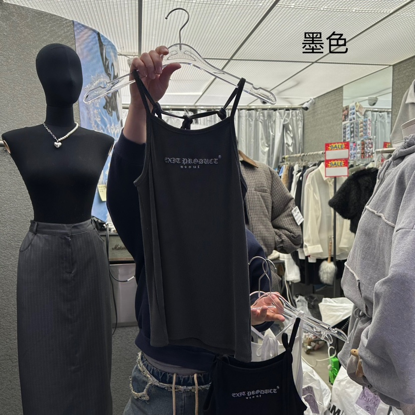 EXIT東大門實拍女士新款推薦25春夏時尚休閑真品人氣吊帶背心EXIT吊帶/背心圖色2
