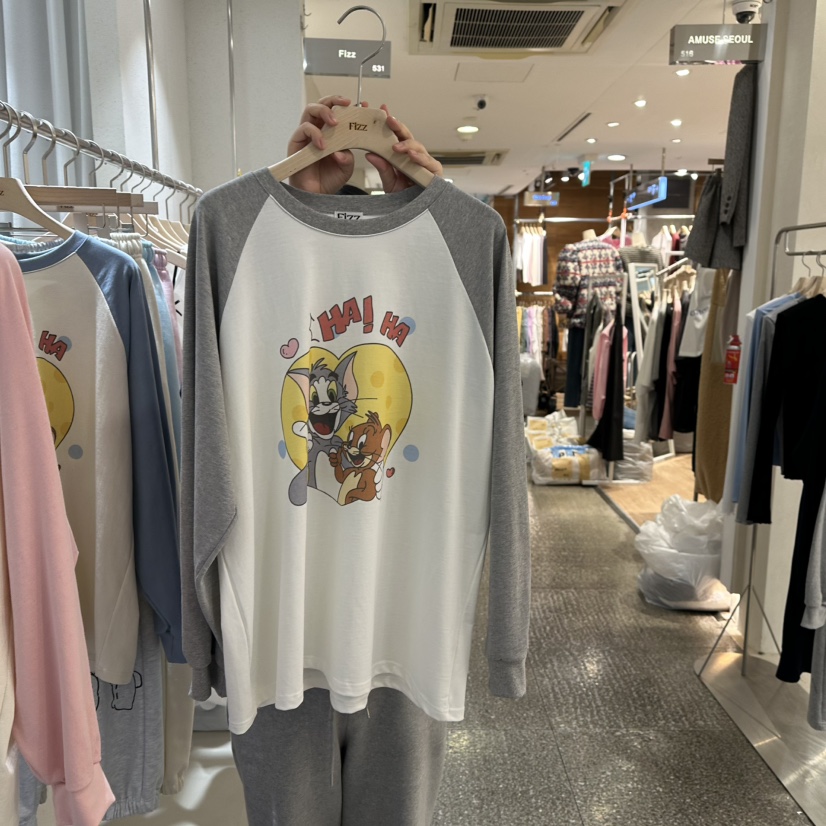FIZZ韓國直郵女裝新品真品25春夏時尚休閑職業人氣推薦長袖T恤FIZZ長袖T恤