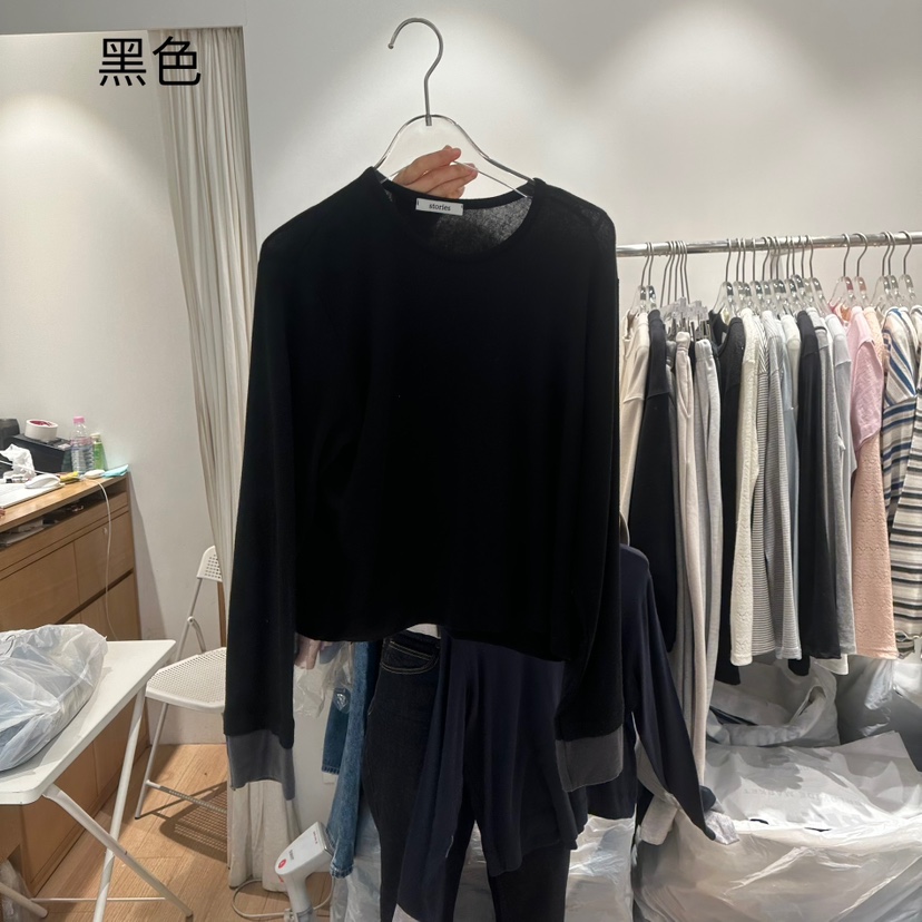 STORIES韓國直郵東大門實拍女裝新品25春夏時尚人氣長袖T恤STORIES長袖T恤圖色3