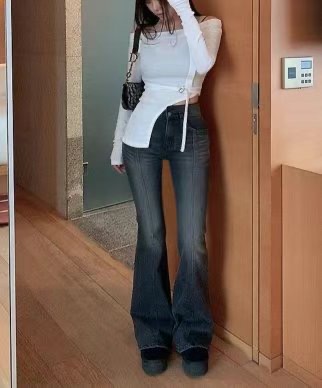 WIZ2韓國直郵東大門代購女裝新品真品職業休閑推薦25春季牛仔褲WIZ2牛仔褲