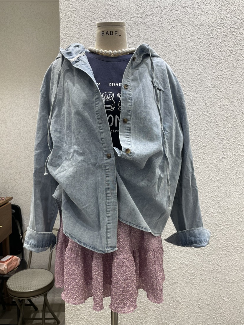 BABEL直郵韓國代購女裝新款25春夏休閑真品推薦襯衫蕾絲衫刺繡BABEL襯衫/蕾絲衫