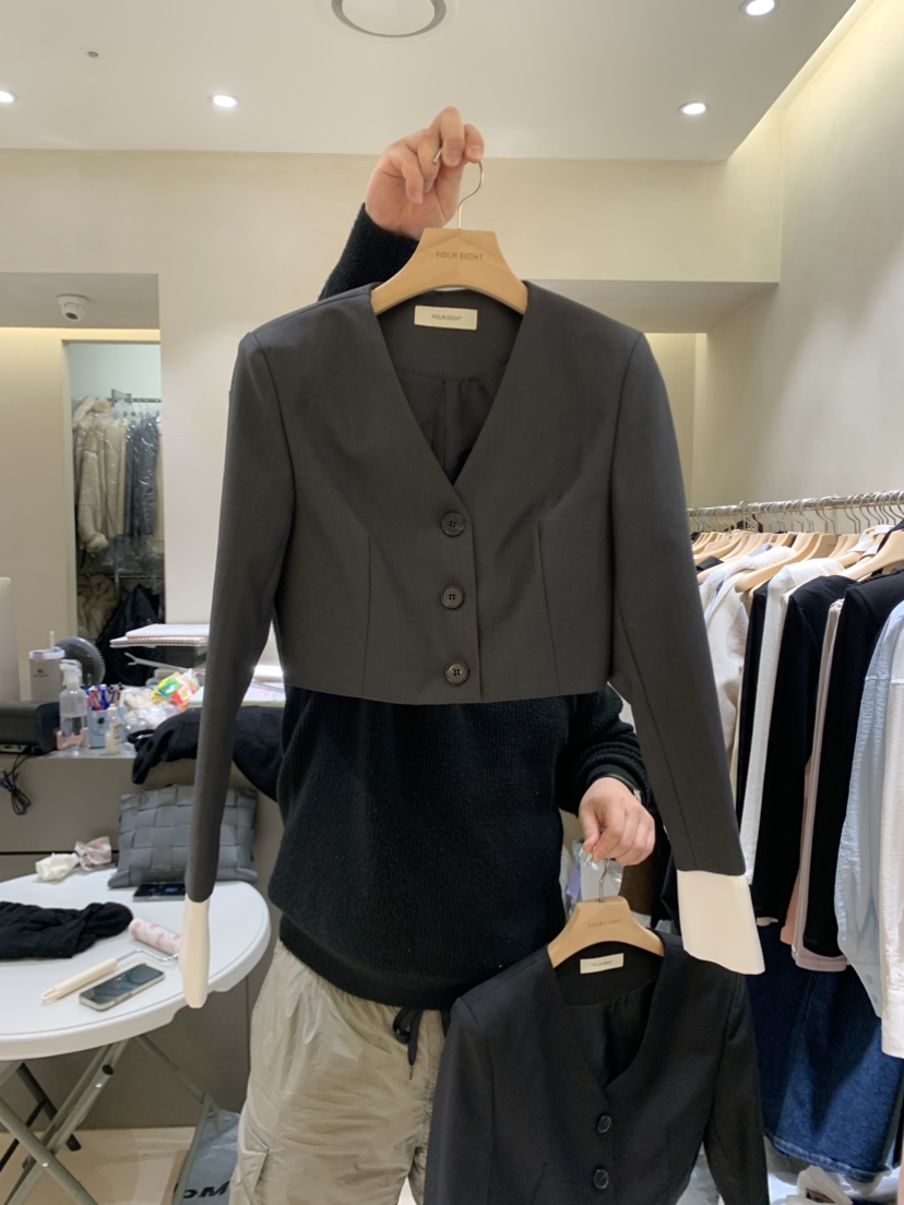 FOUREIGHT東大門直郵女士新品休閑時尚25春夏人氣熱賣職業夾克FOUR EIGHT夾克