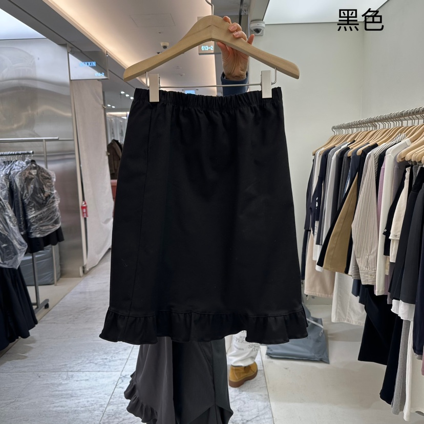 CHAV直郵韓國代購女裝新款職業25春夏推薦半身裙中短裙羅紋CHAV半身裙/中短裙圖色2