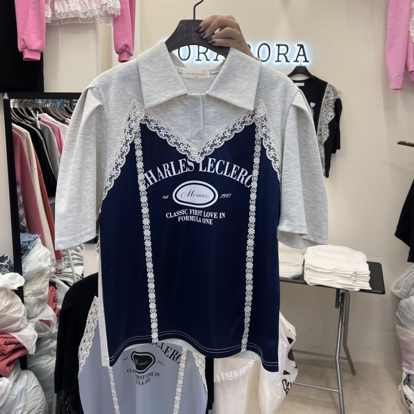 BORA BORA韓國直郵東大門實拍女裝新款推薦25春夏休閑熱賣T恤BORA BORAT恤圖色1