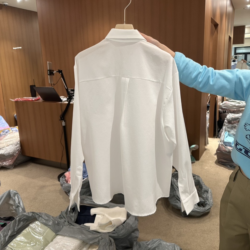 REPERTORY韓國代購女士新品時尚25春夏職業真品襯衫蕾絲衫刺繡REPERTORY襯衫/蕾絲衫